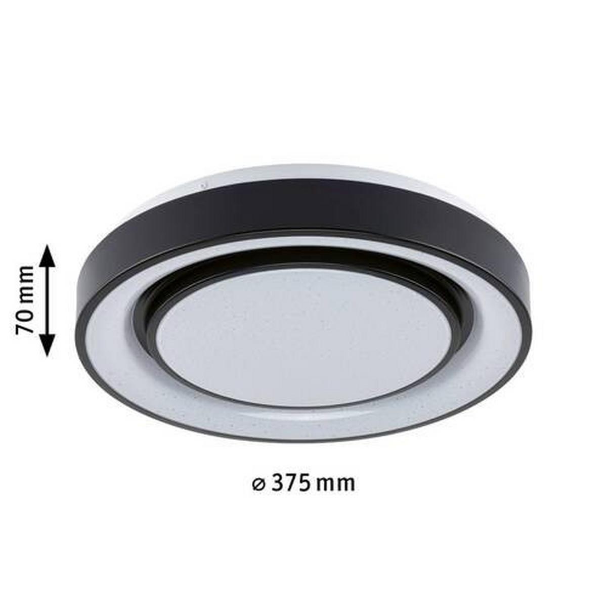 Deckenleuchte Ø 37,5 Cm 1-Flamming Dimmbar - Schwarz/Weiß, Basics, Kunststoff/Metall (37,5/7cm) - Paulmann