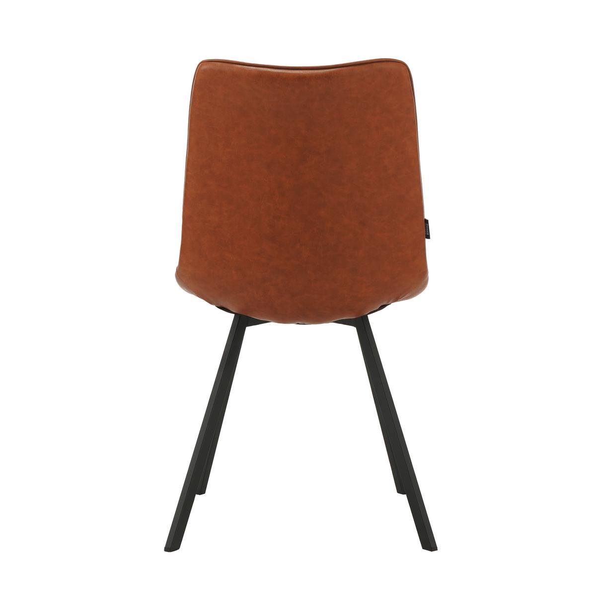Stuhl-set Liano Cognac, B: 45,5 Cm - Cognac/Schwarz, MODERN, Textil/Metall (45,5/89,5/60cm) - MID.YOU