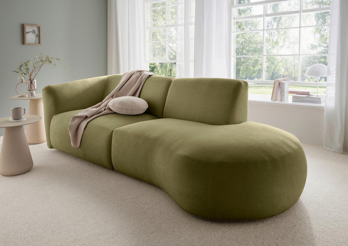 Ecksofa Jesi, Grün S: 238x107 Cm - Schwarz/Grün, MODERN, Textil (238/107cm) - Livetastic