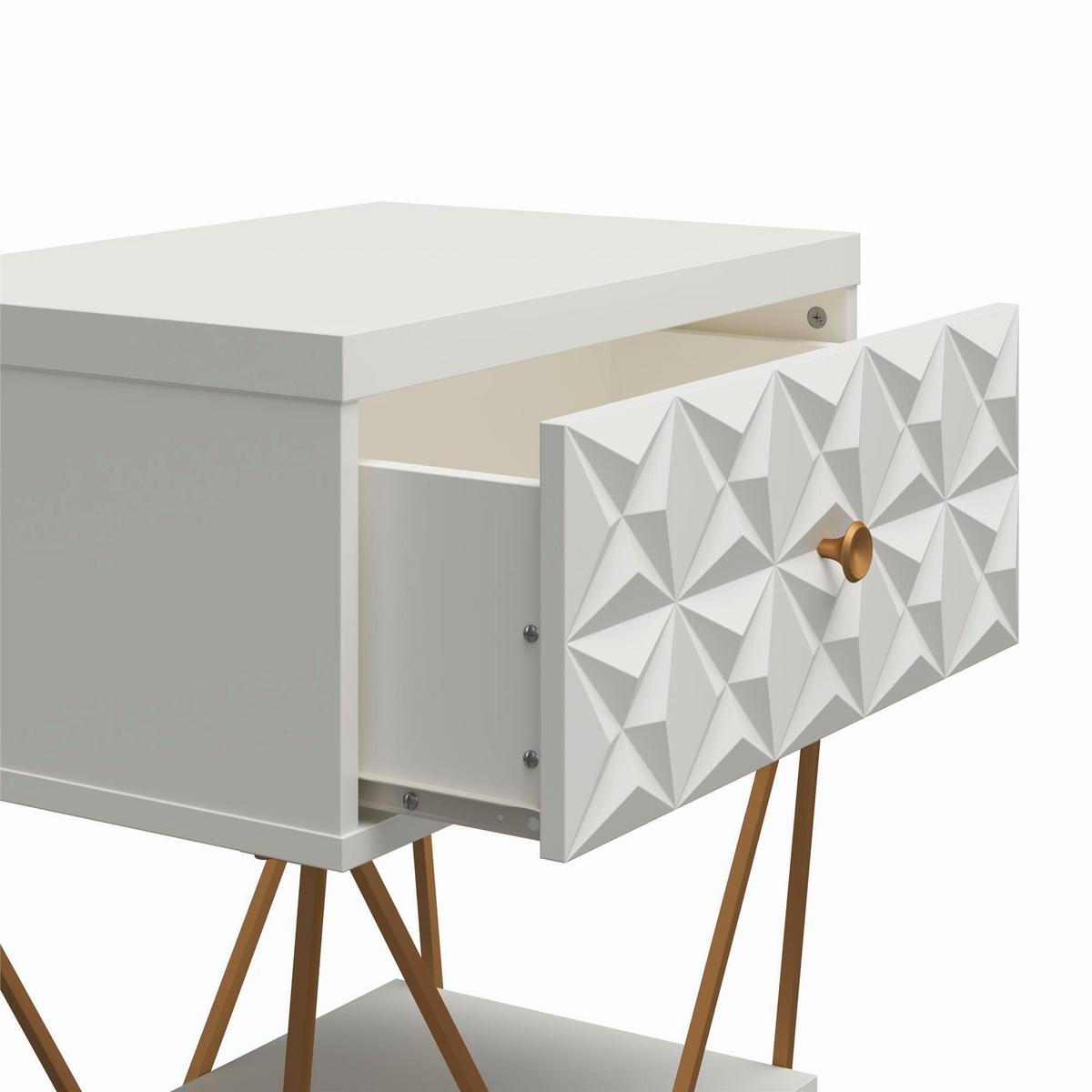 Beistelltisch Blair Creme L: 59 Cm - Creme, Design, Holzwerkstoff/Metall (59/42/68cm) - MID.YOU