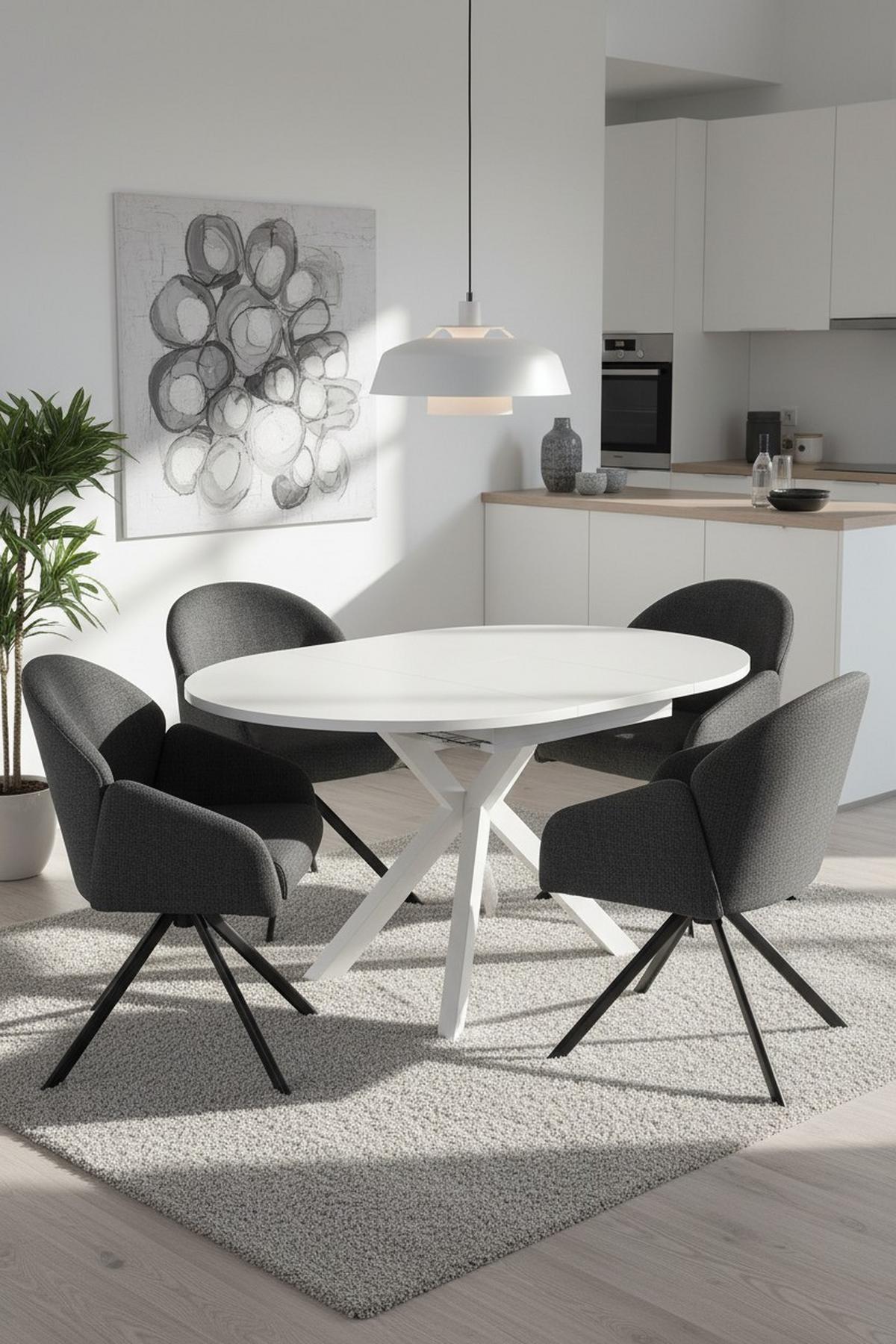 Esstisch Bozan AZ Kaschmir L: 110-150 cm - Kaschmir, MODERN, Holzwerkstoff/Metall (110/150/110/76cm) - Livetastic