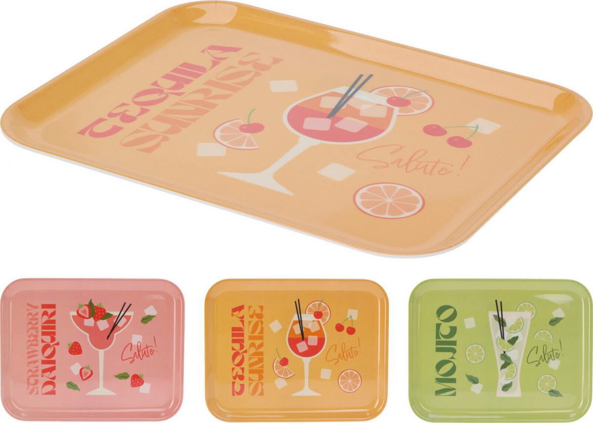 Serviertablett Julia - Gelb/Rot, Basics, Kunststoff (32/4/32cm)