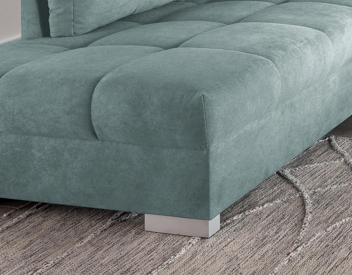 Eckschlafsofa Alvito Mintgrün S: 202/298 Cm - Silberfarben/Mintgrün, Design, Textil (202/298cm) - MID.YOU