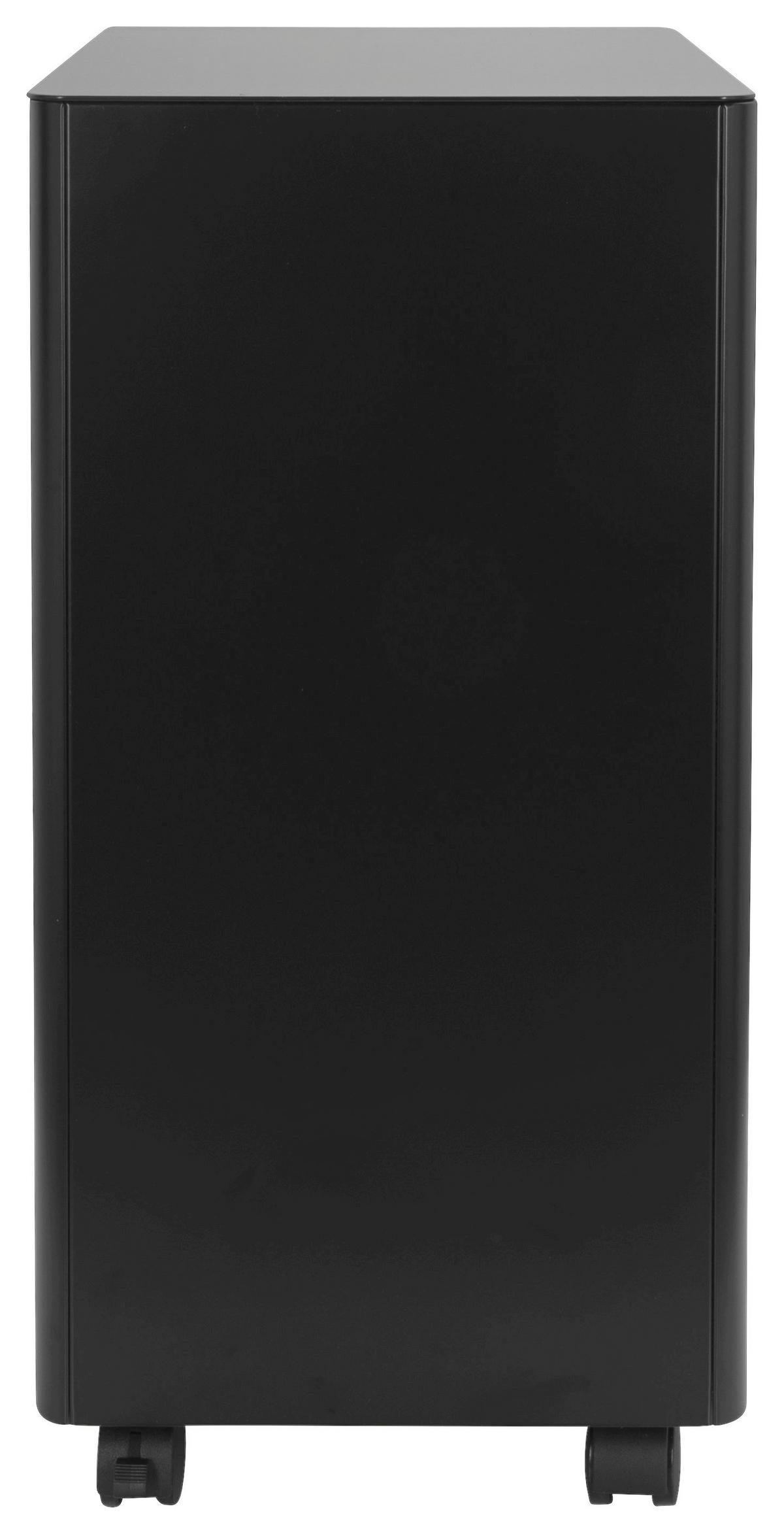 Rollcontainer Color I Schwarz - Schwarz, MODERN, Kunststoff/Metall (30/59/50cm) - MID.YOU