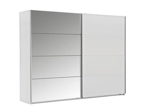 SKRIŇA S POSUVNÝMI DVERAMI ERNIE - biela, drevo/kompozitné drevo (225/210/64cm)