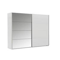 ŠATNÍ SKŘÍŇ S POSUVNÝMI DVEŘM ERNIE - bílá, dřevo/kompozitní dřevo (225/210/64cm)