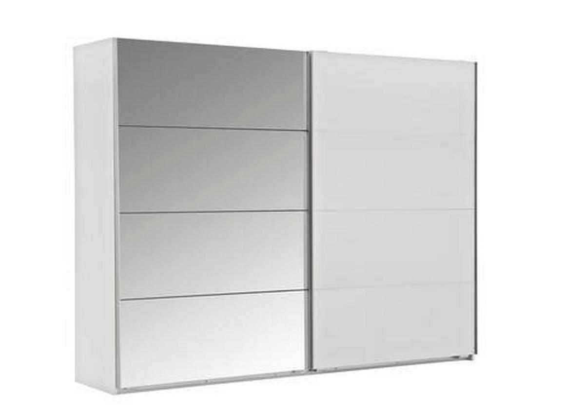 ŠATNÍ SKŘÍŇ S POSUVNÝMI DVEŘM ERNIE - bílá, dřevo/kompozitní dřevo (225/210/64cm)