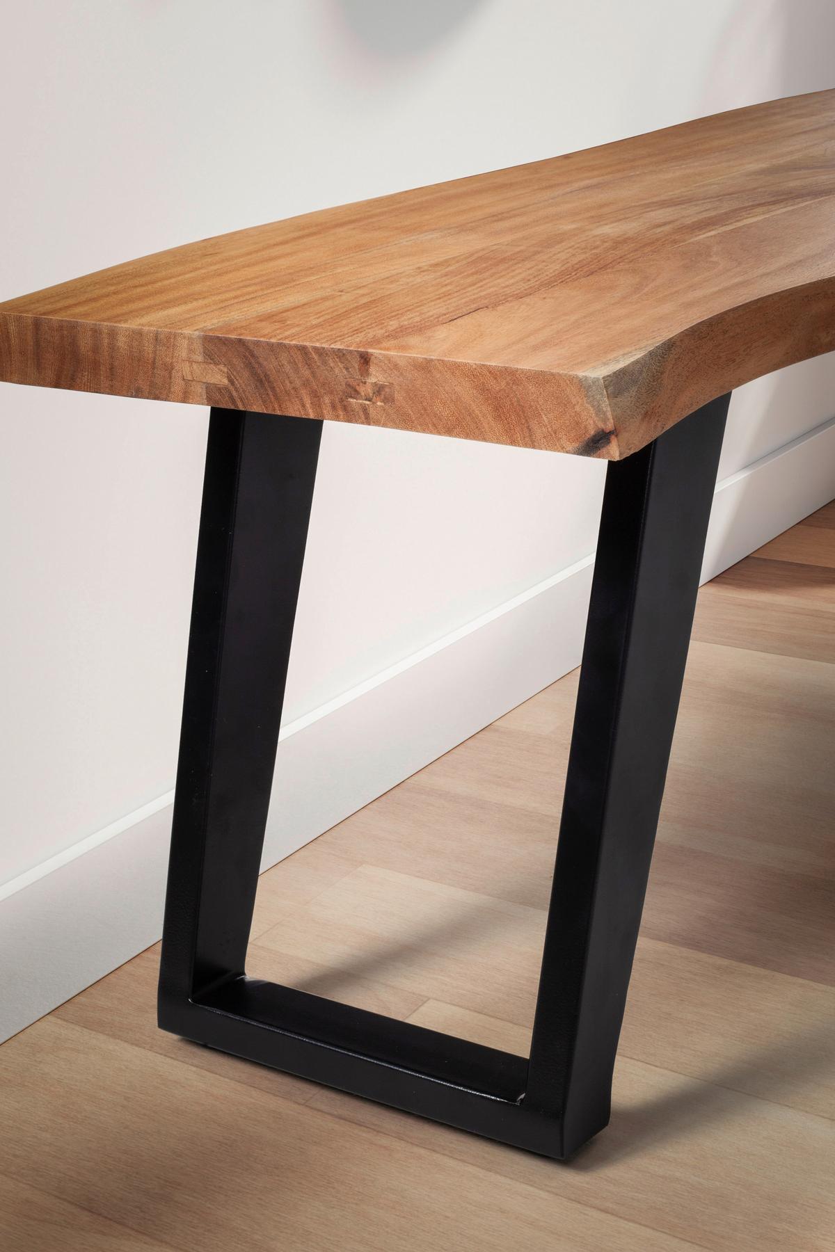 Garderobenbank Garderobenbank - Hellbraun/Schwarz, Design, Holz (120/40/45,5cm) - MID.YOU