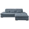 Ecksofa mit Schlaffunktion Dalida Hellblau Chenille - Chromfarben/Hellblau, Design, Textil (300/196cm) - Livetastic