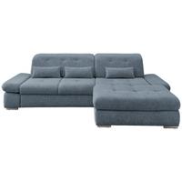Ecksofa mit Schlaffunktion Dalida Hellblau Chenille - Chromfarben/Hellblau, Design, Textil (300/196cm) - Livetastic