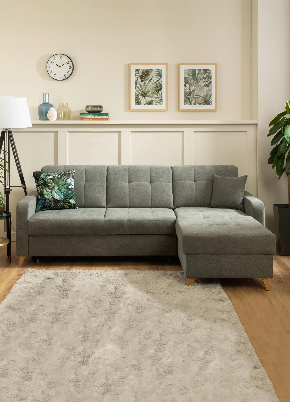 Sarokgarnitúra Lars - antracit, Design, textil/fa (161/223cm) - Best Price