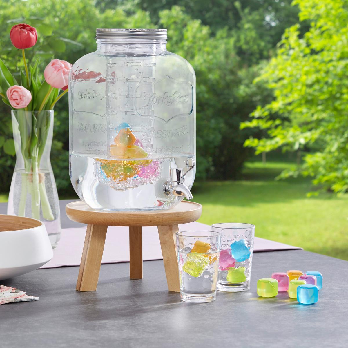 Getränkespender Lola - Klar/Edelstahlfarben, Basics, Glas/Kunststoff (16,5/27cm) - Luca Bessoni