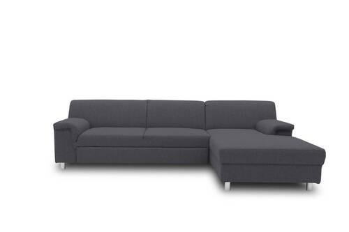 Ecksofa Jamie Rücken Echt Schlammfarben Webstoff - Chromfarben/Schlammfarben, KONVENTIONELL, Textil (251/150cm) - MID.YOU