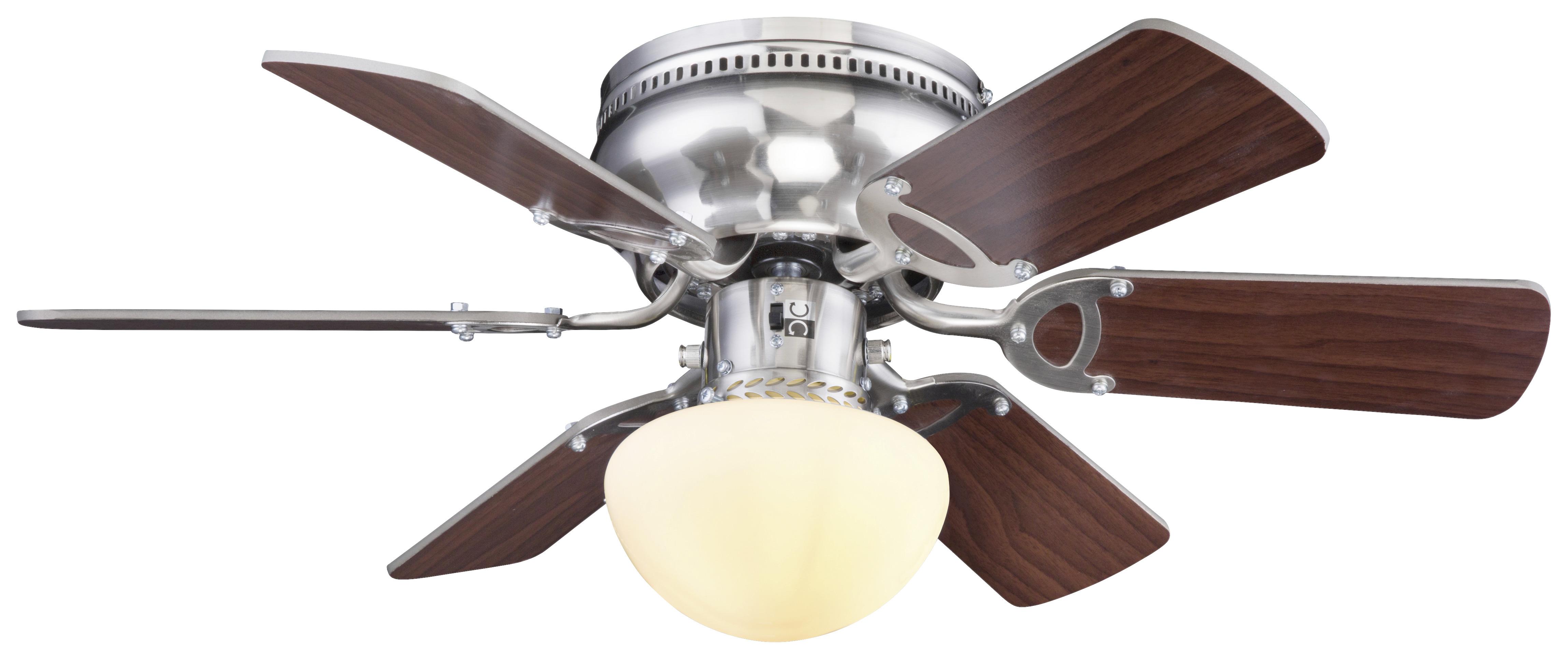 Stropní Ventilátor Ugo - šedá/hnědá, Basics, kov/dřevo (76/28cm) - Globo
