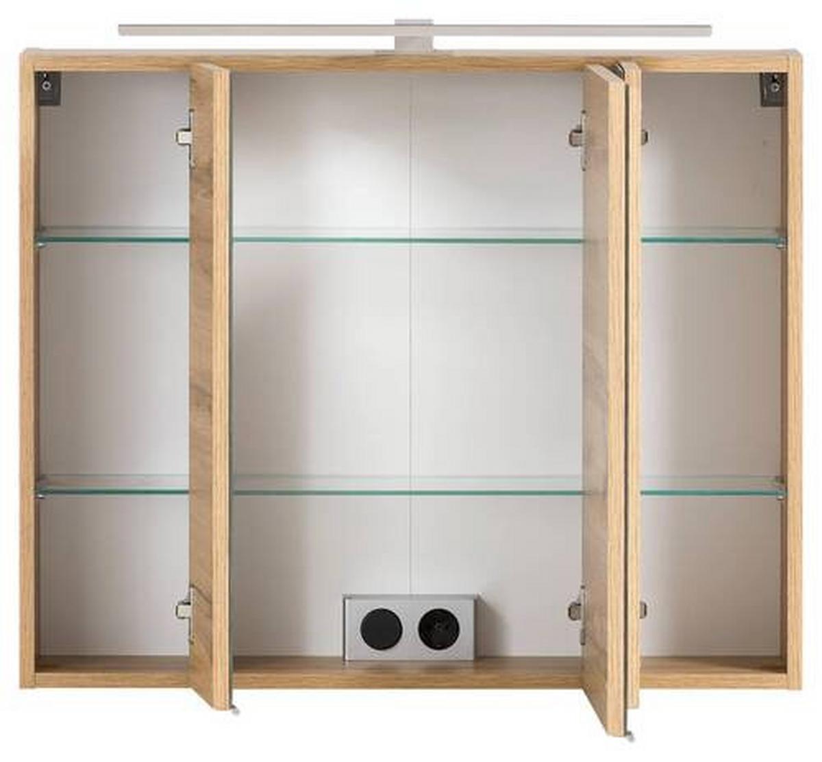 Spiegelschrank Varese B: 80 cm Wotaneiche Dekor - MODERN, Glas/Holzwerkstoff (80/64/20cm) - Held