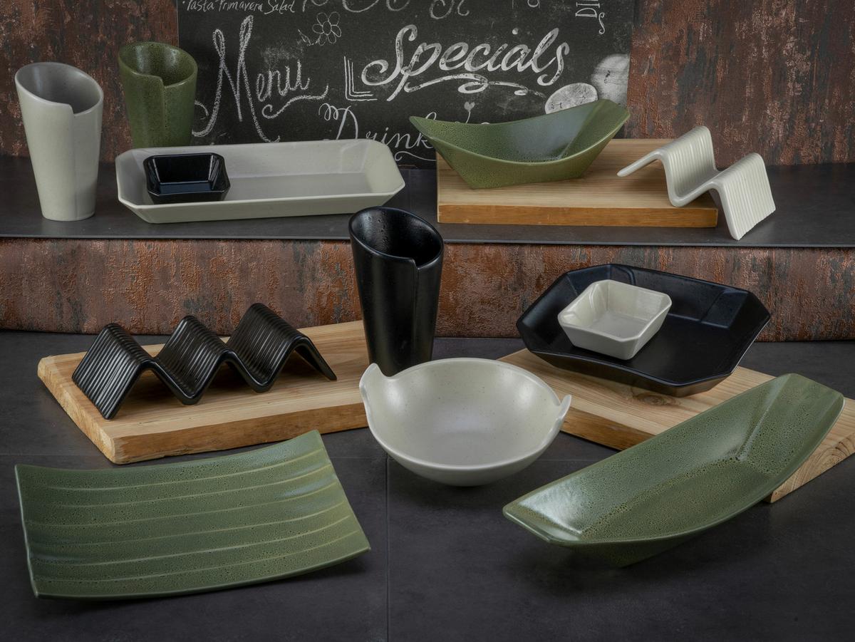 Servierschalenset Steinzeug 2--Teilig. Bxh: 15x9,5 Cm - Schwarz, Basics, Keramik (15/9,5cm) - Creatable