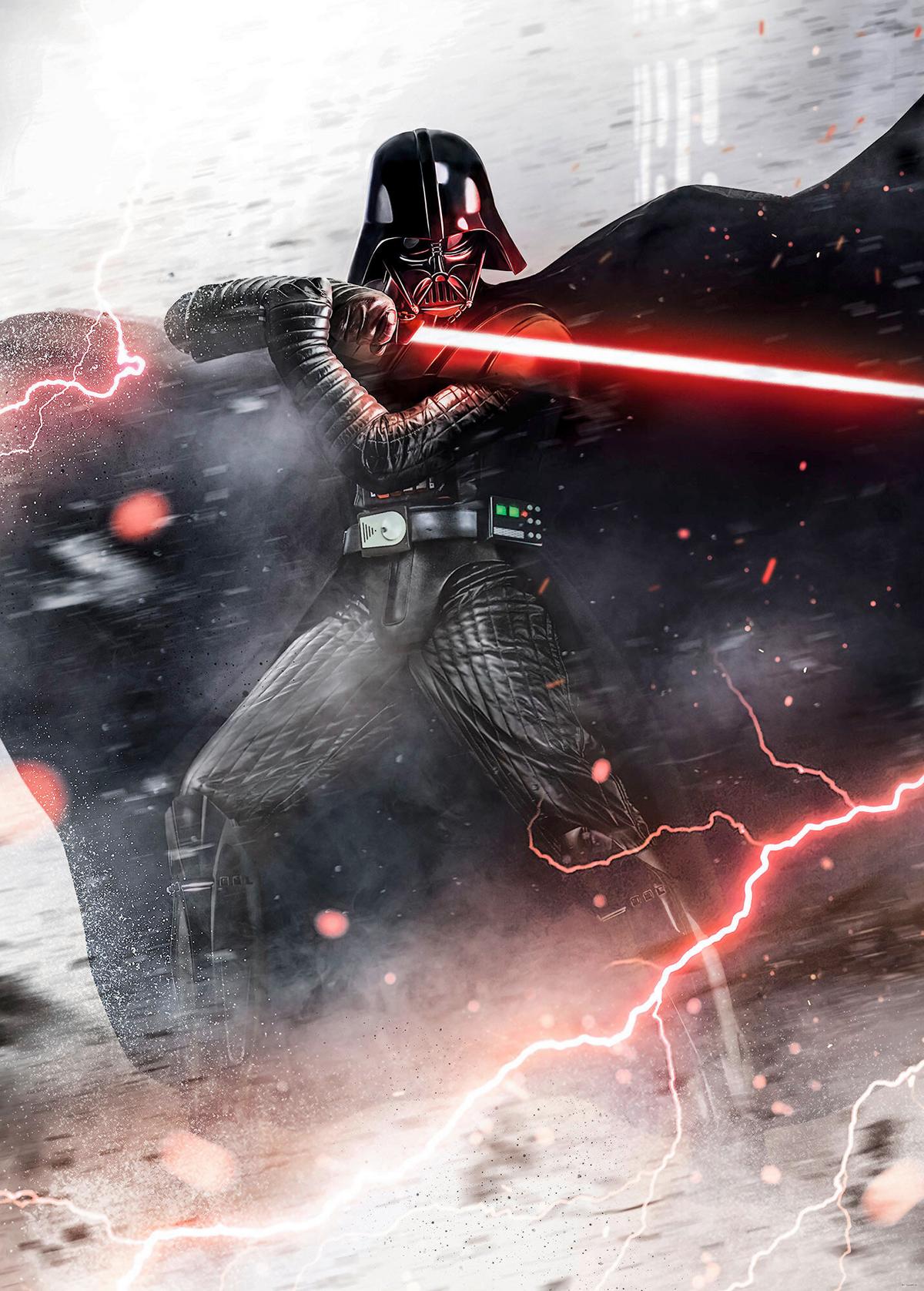 Fototapete Star Wars Vader Dark Forces - Multicolor, Trend, Textil (200/280cm)