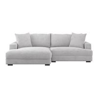 Ecksofa Pelle m. Kissen taupe Cord 180x265cm - Taupe/Schwarz, MODERN, Textil (180/265cm)