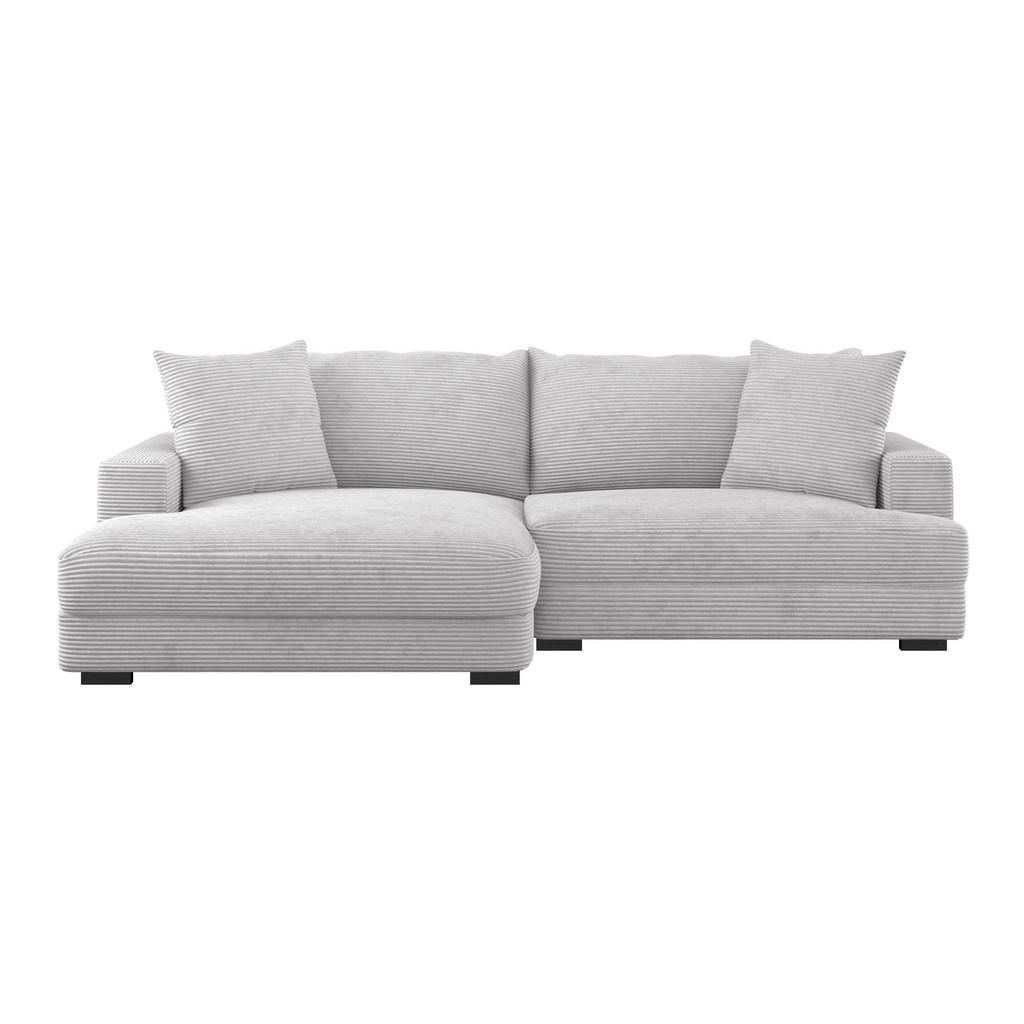 Ecksofa Pelle m. Kissen taupe Cord 180x265cm