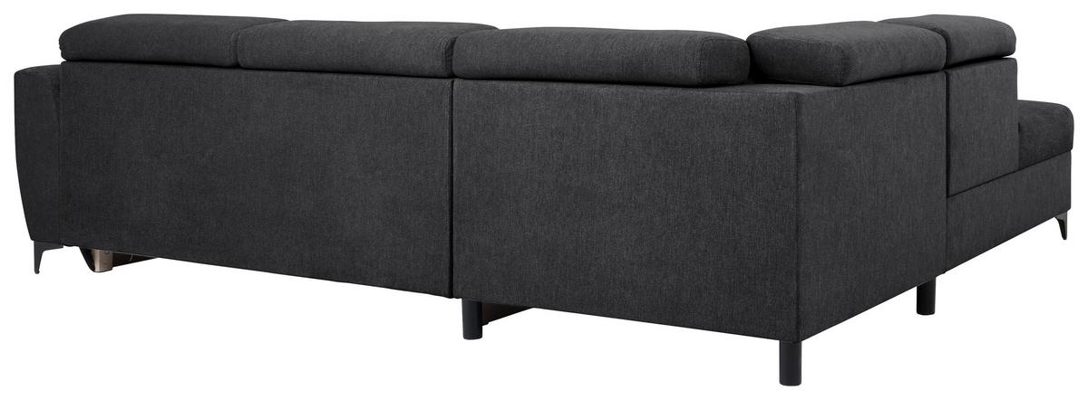 Ecksofa Lapis Schwarz S: 217/255 cm - Schwarz, KONVENTIONELL, Textil (217/255cm) - MID.YOU