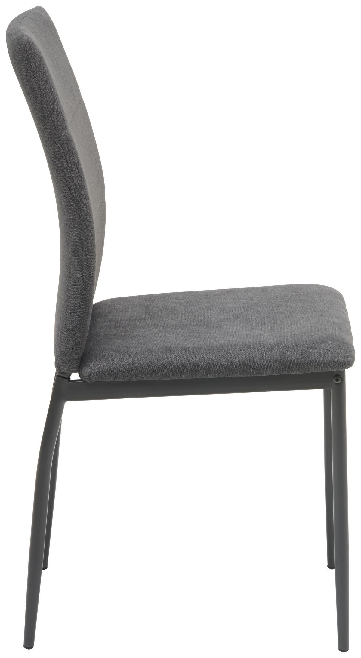 Vierfußstuhl Farina Webstoff Grau, B: 43 Cm - Dunkelgrau/Grau, KONVENTIONELL, Textil/Metall (43/93/54cm) - MID.YOU