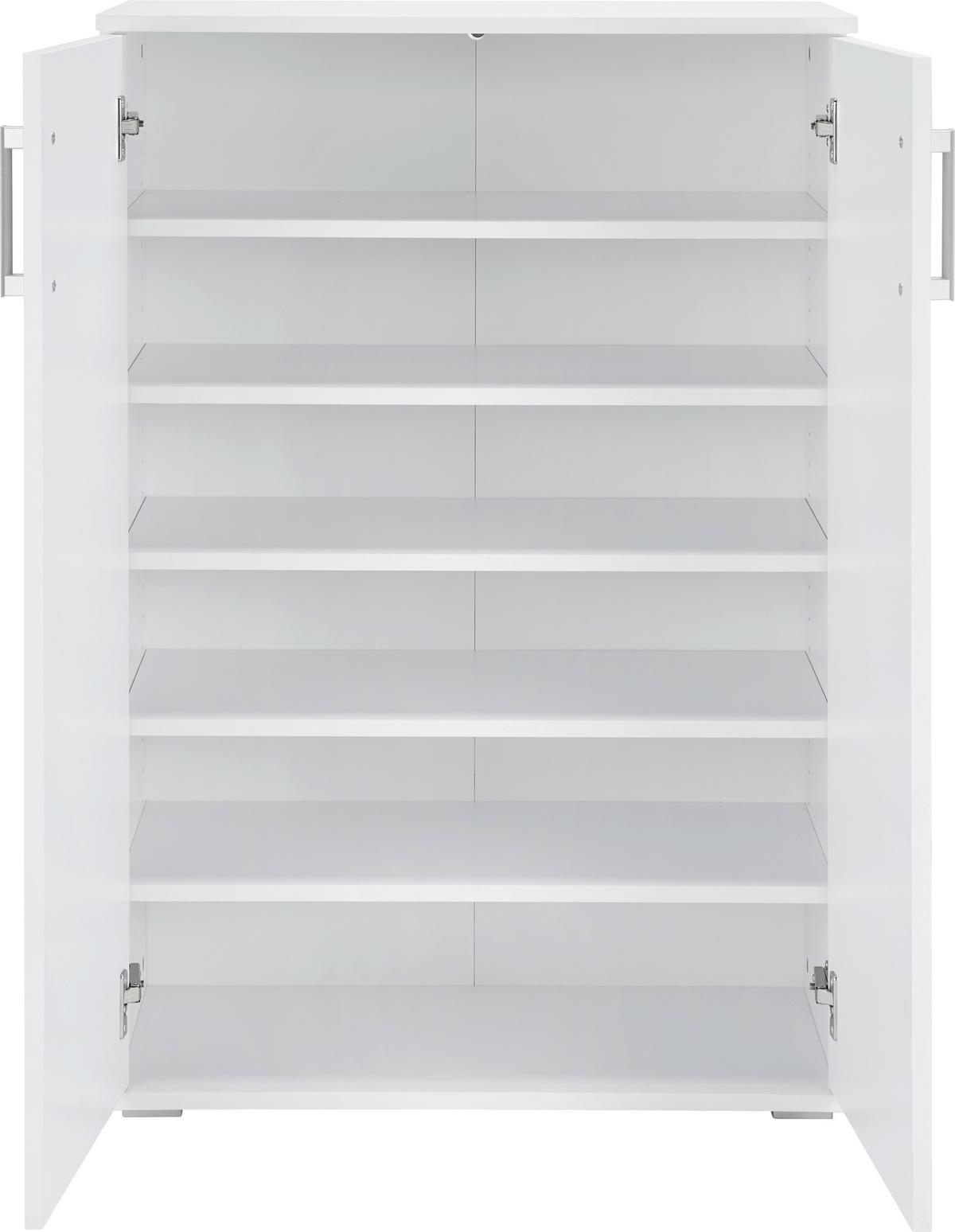 SKRINKA NA TOPÁNKY JIMMY II - biela/hliníková, Modern, kompozitné drevo/plast (70/106/34cm) - Mömax