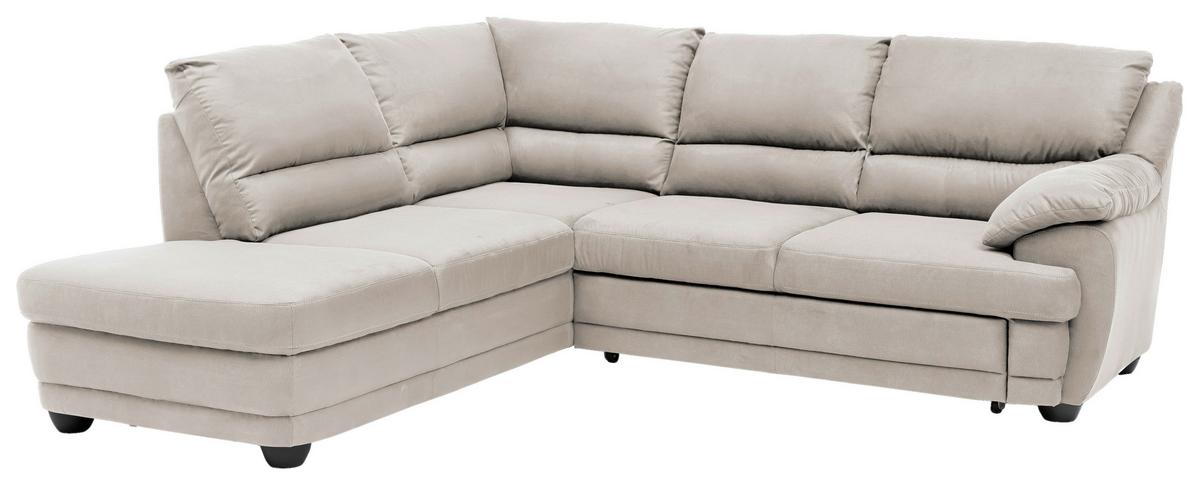 Ecksofa Mit Schlaffunktion Nebolo Sandfarben - Sandfarben/Schwarz, Design, Textil (225/245cm) - Livetastic