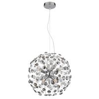 Kristály Függőlámpa 64135h1c  Katrina - krómszínű/áttetsző, Lifestyle, műanyag/üveg (40/150cm) - Globo