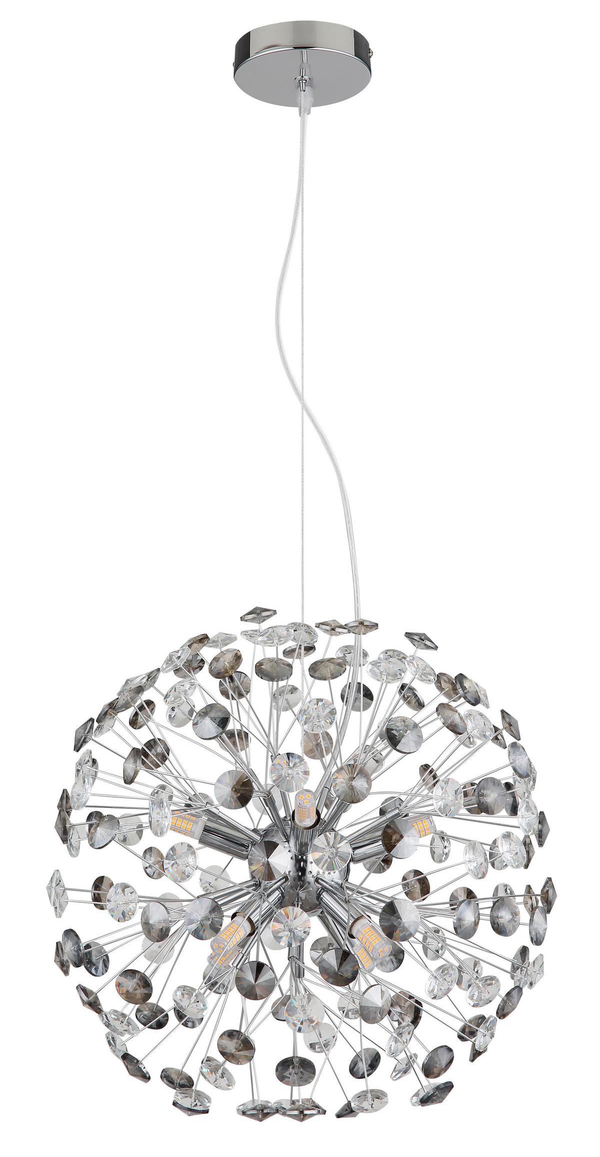 Kristály Függőlámpa 64135h1c  Katrina - krómszínű/áttetsző, Lifestyle, műanyag/üveg (40/150cm) - Globo