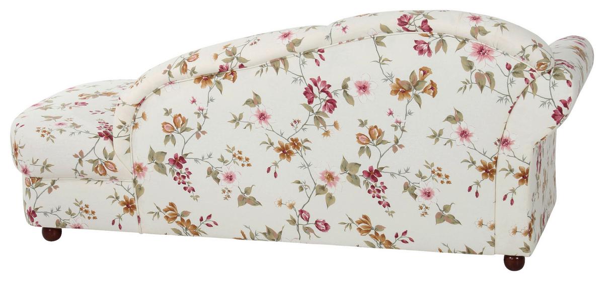 Recamiere Corona Rot/Weiß Blumen Design, Rücken Echt - Rot/Nussbaumfarben, Design, Textil (191/83/81cm) - Max Winzer