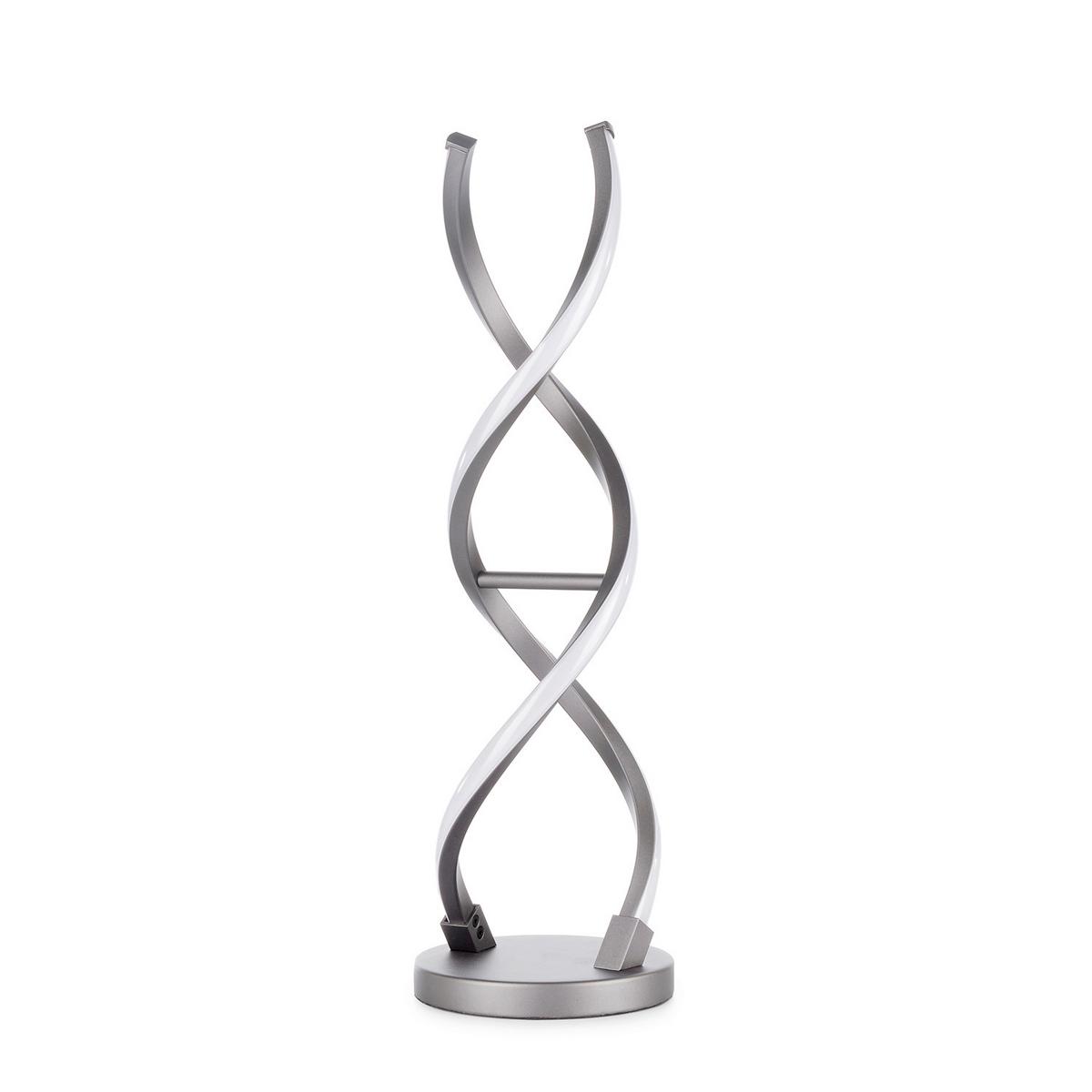 LED-Tischleuchte Dna Titanfarben L: 15 cm - Titanfarben/Schwarz, Design, Kunststoff/Metall (15/15/48.5cm)