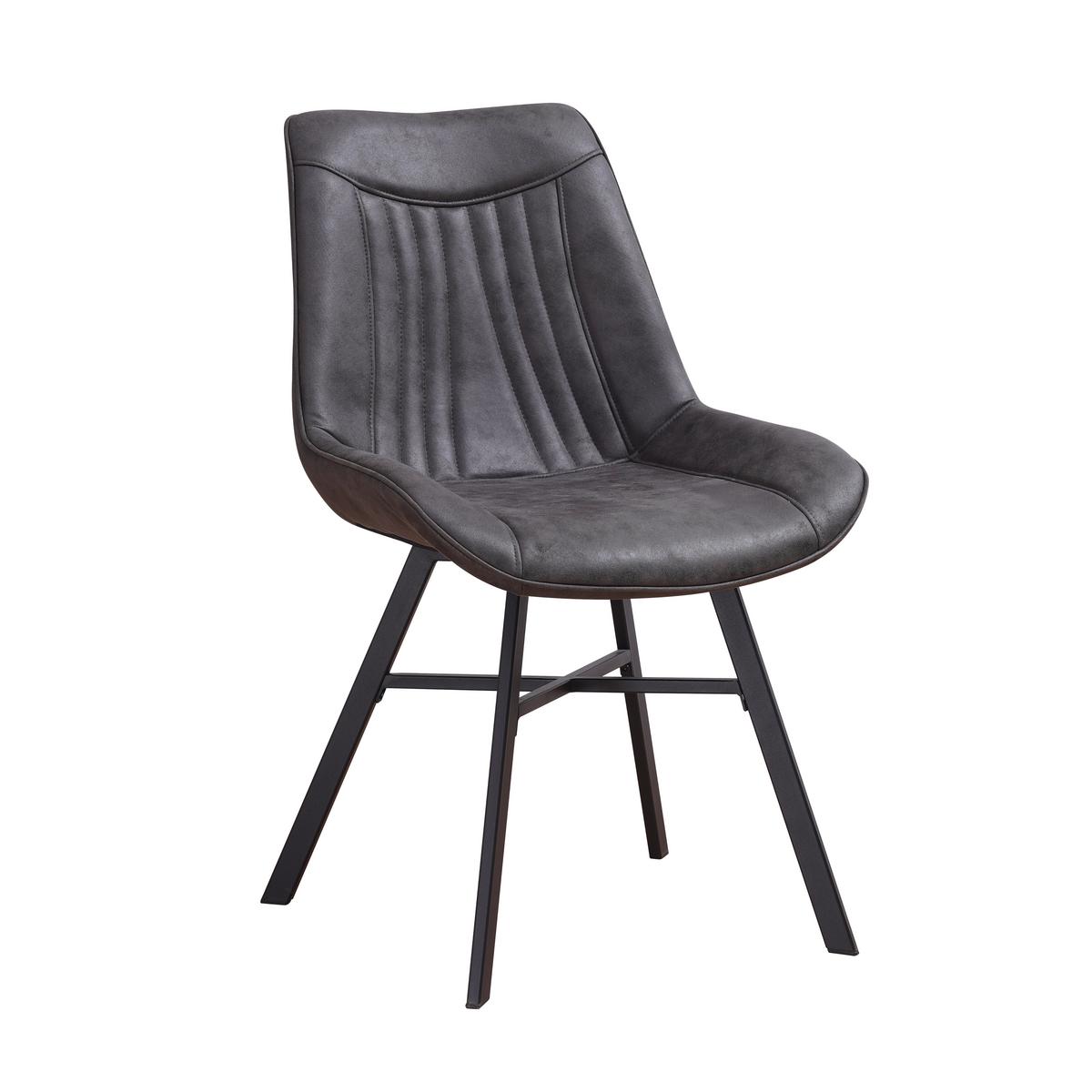 Stuhl-set Samuel Anthrazit, B: 53 Cm - Anthrazit/Schwarz, MODERN, Textil/Metall (53/87/63,5cm) - MID.YOU