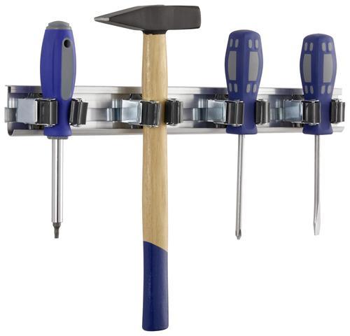 Gerätehalter für Ø 10-30 mm, Gesamtlänge 8 cm - Silberfarben, MODERN, Metall (8/4,5/5,2cm) - Suki