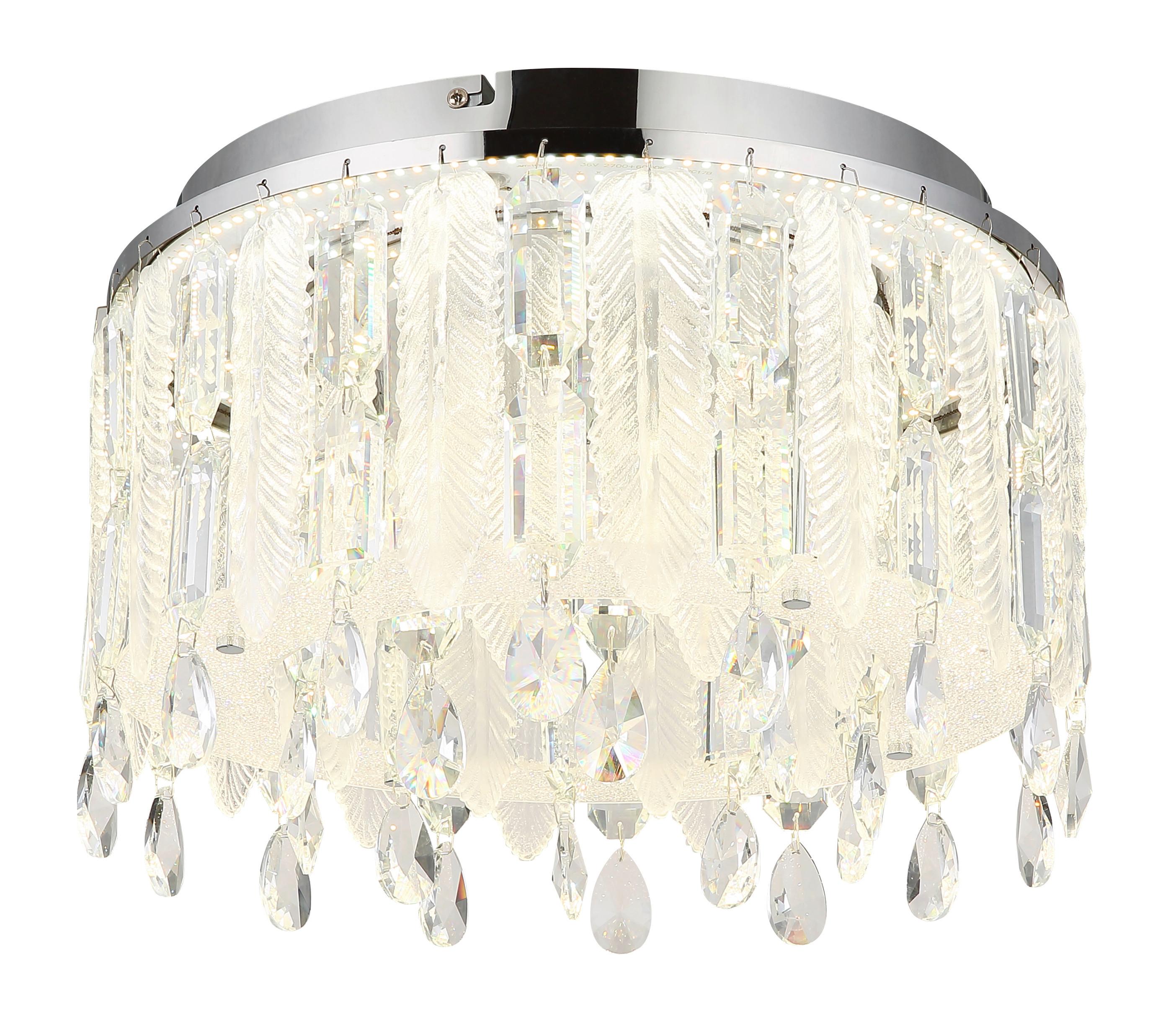 LED-Deckenleuchte 67176-38d - Klar/Chromfarben, KONVENTIONELL, Glas/Kunststoff (38/26cm) - Globo
