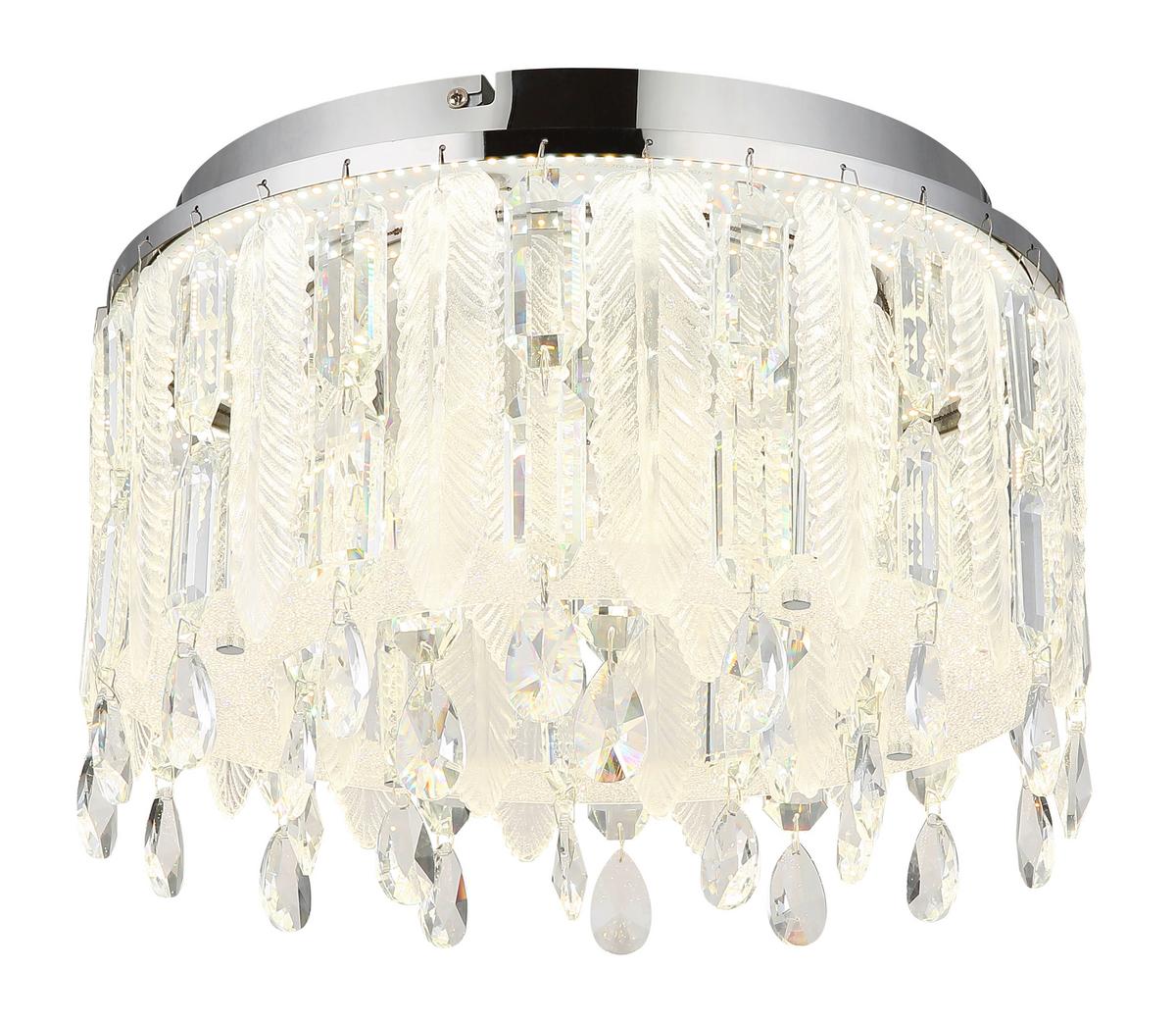 LED-Deckenleuchte 67176-38d - Klar/Chromfarben, KONVENTIONELL, Glas/Kunststoff (38/26cm) - Globo