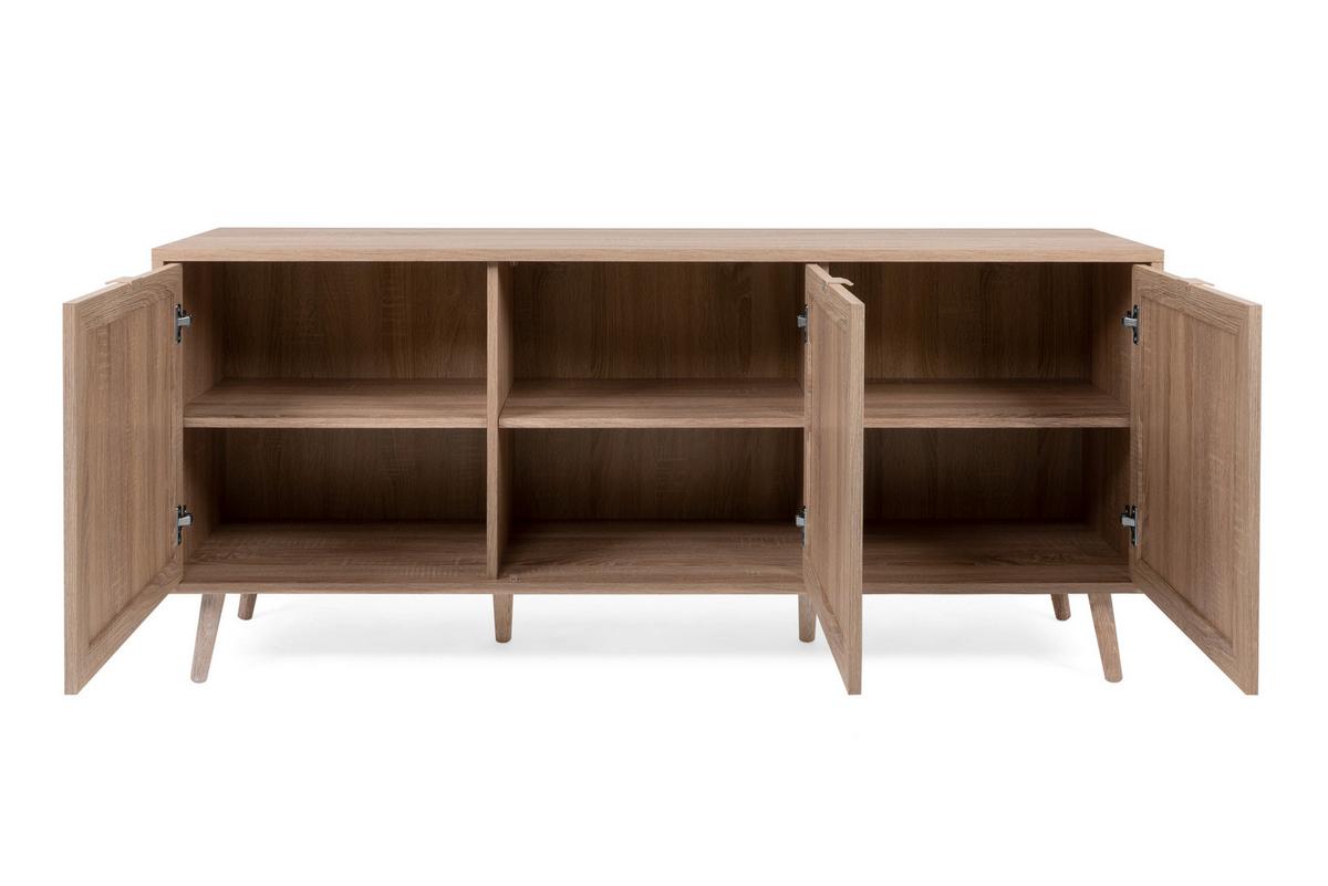 Sideboard Dekor Mit 3 Türen 150 cm Bali Sonoma Eiche - Sonoma Eiche, Natur, Holzwerkstoff (150/71/40cm) - MID.YOU