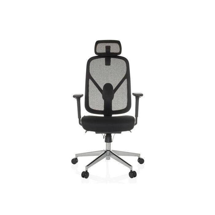 Drehstuhl Raloo Pro Schwarz B: 65 cm - Silberfarben/Schwarz, MODERN, Kunststoff/Textil (65/115 - 131/71cm) - MID.YOU