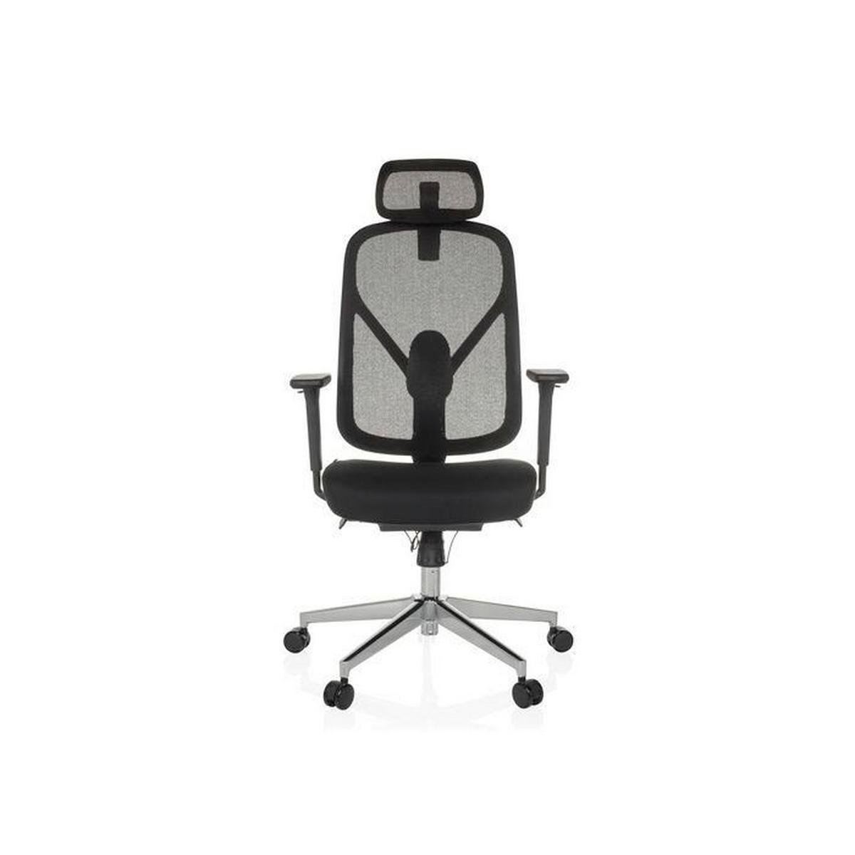 Drehstuhl Raloo Pro Schwarz B: 65 cm - Silberfarben/Schwarz, MODERN, Kunststoff/Textil (65/115 - 131/71cm) - MID.YOU