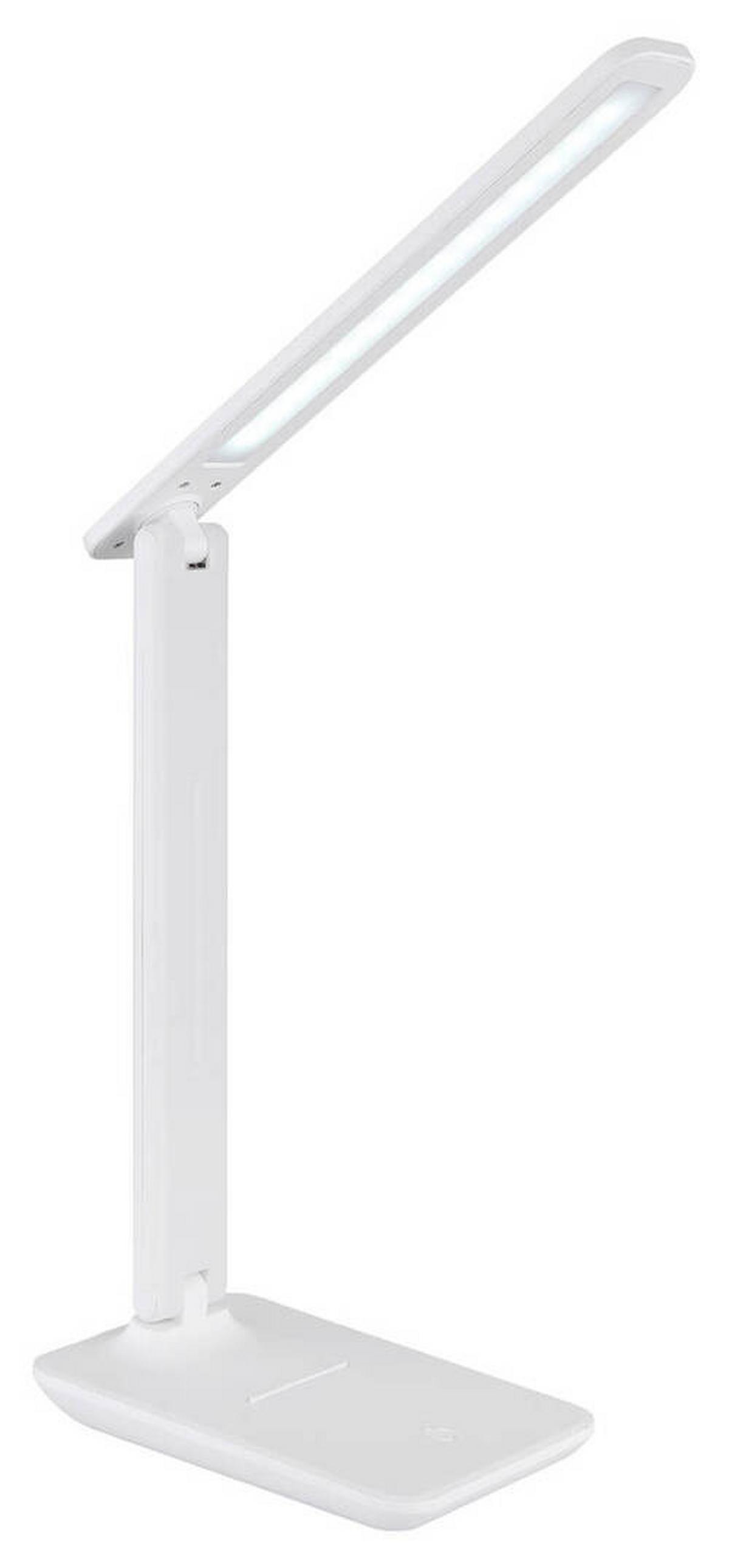 LED-Schreibtischleuchte 58439w - Opal/Weiß, Design, Leder/Kunststoff (28/11,5/50cm) - Globo