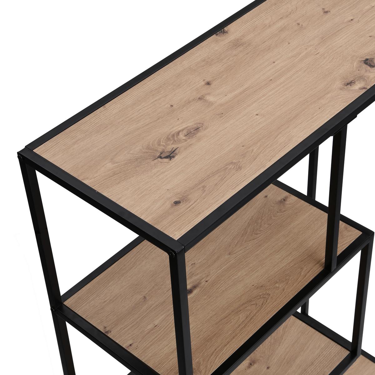 Térelválasztó Lilli - tölgyfa színű/fekete, Modern, faalapú anyag/fém (77/185/33cm)
