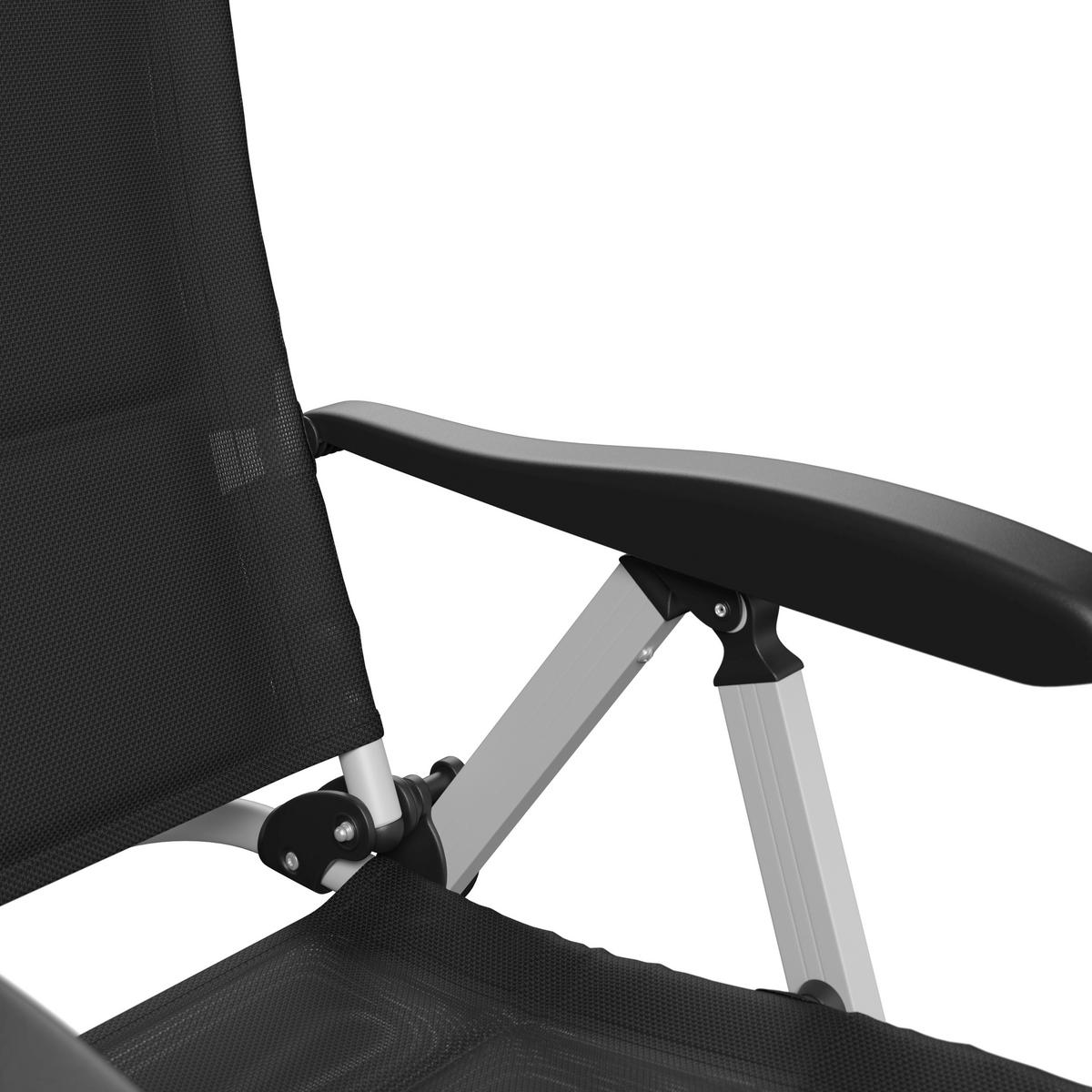 ZAHRADNÍ ŽIDLE GERI - černá/barvy stříbra, Basics, kov/textil (74/117/60cm)