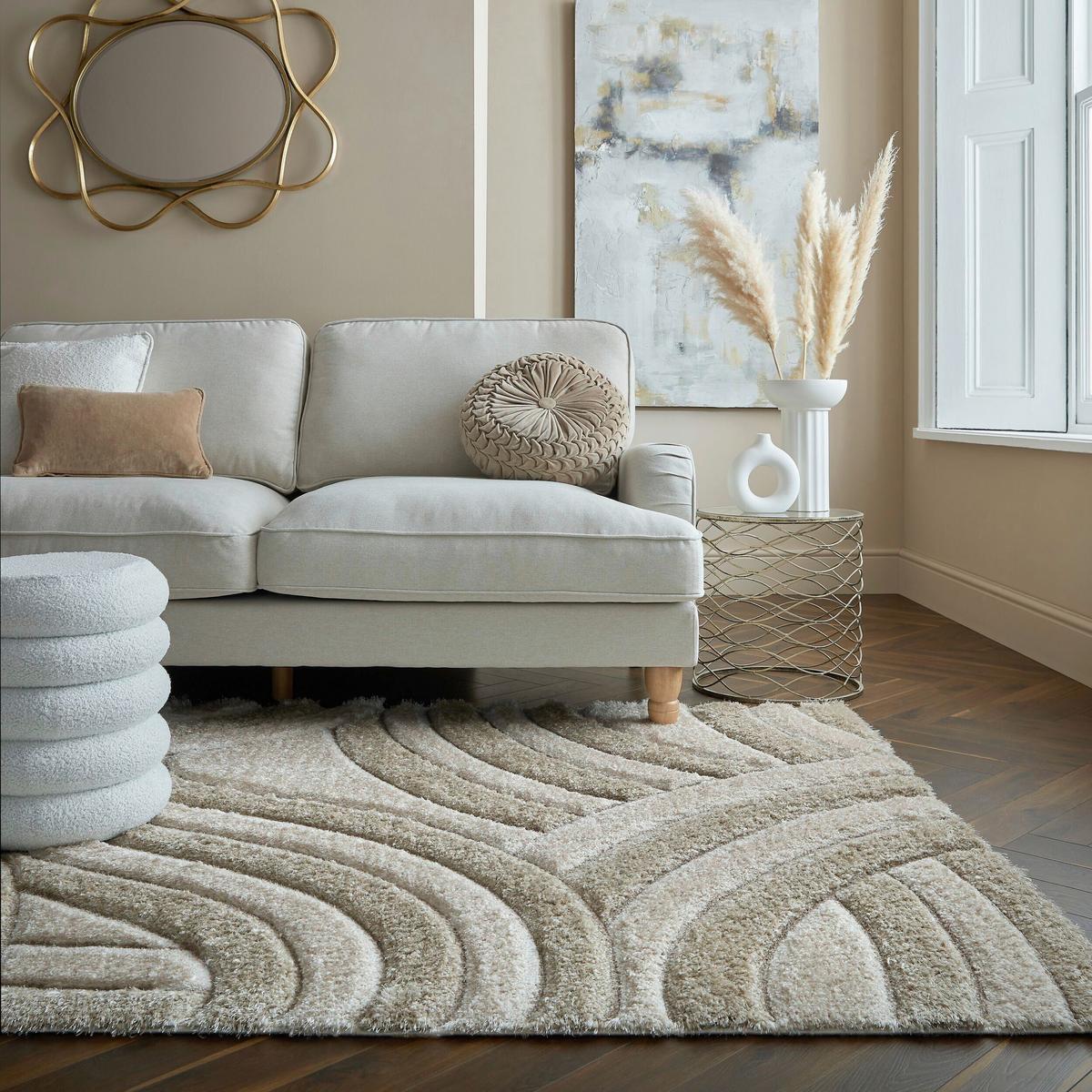 Shaggy Velvet Carved Natural 200x290 - Beige, Basics, Textil (200/290cm)