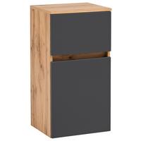 Unterschrank Kopenhagen B: 40 Cm Grau/eiche Dekor - Eichefarben/Silberfarben, KONVENTIONELL, Holzwerkstoff (40/79/35cm) - Held