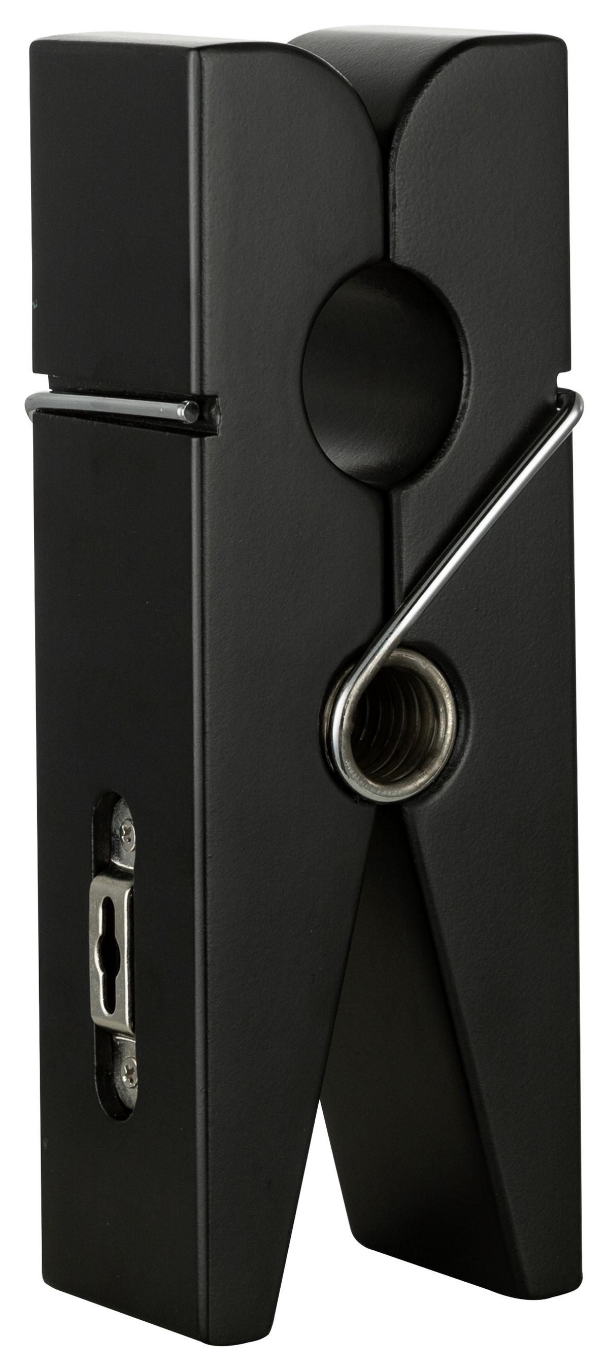 HAKENLEISTE KLAMMER - Schwarz, MODERN, Holzwerkstoff (5/20/7,5cm)