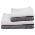 Handtuch Set Chiara 4-Tlg. Baumwolle 450 G/M2 - Anthrazit/Silberfarben, MODERN, Textil - Luca Bessoni