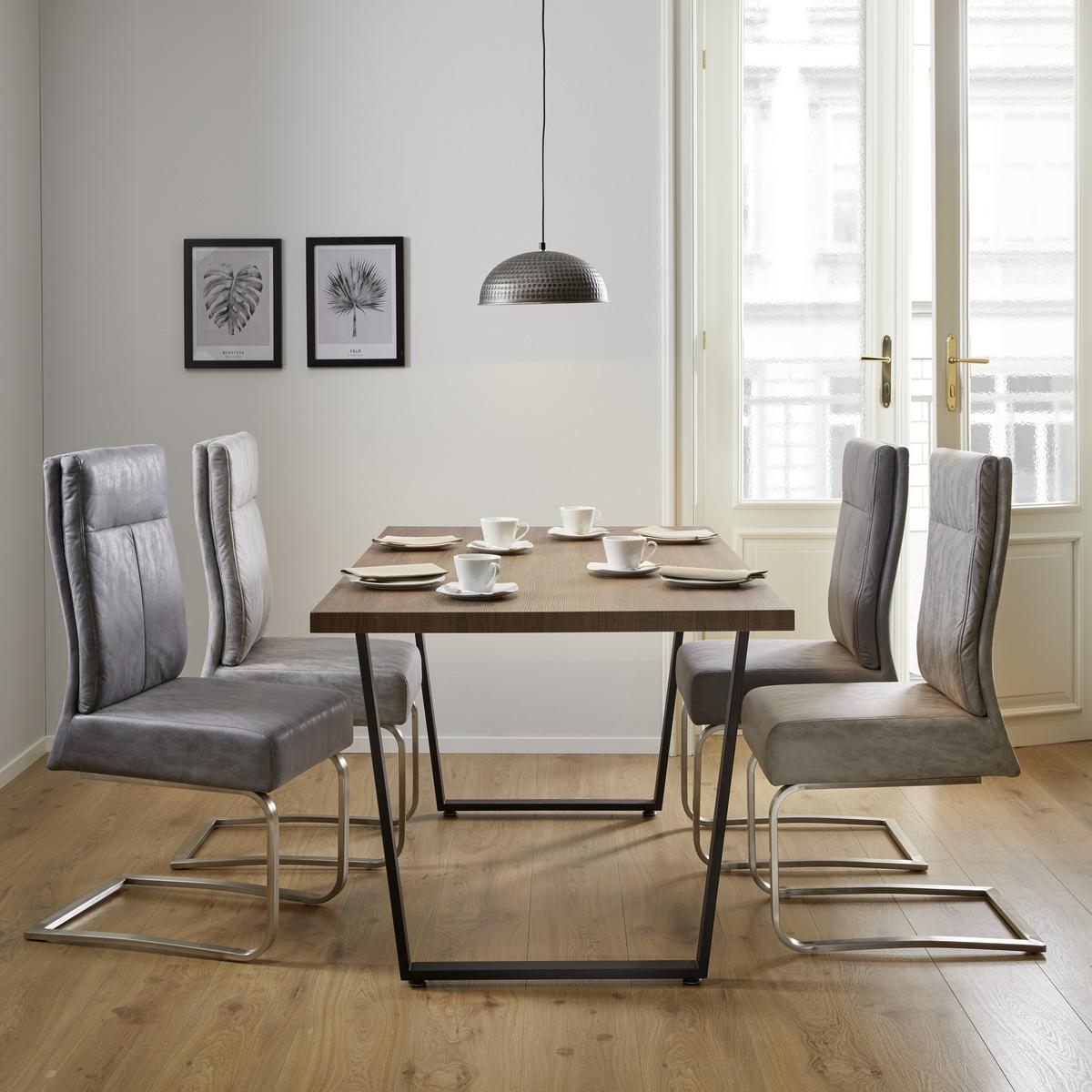 Stůl Dave  160x90cm - černá/barvy vlašských ořechů, Moderní, kov/dřevo (160/90/76cm) - Bessagi Home