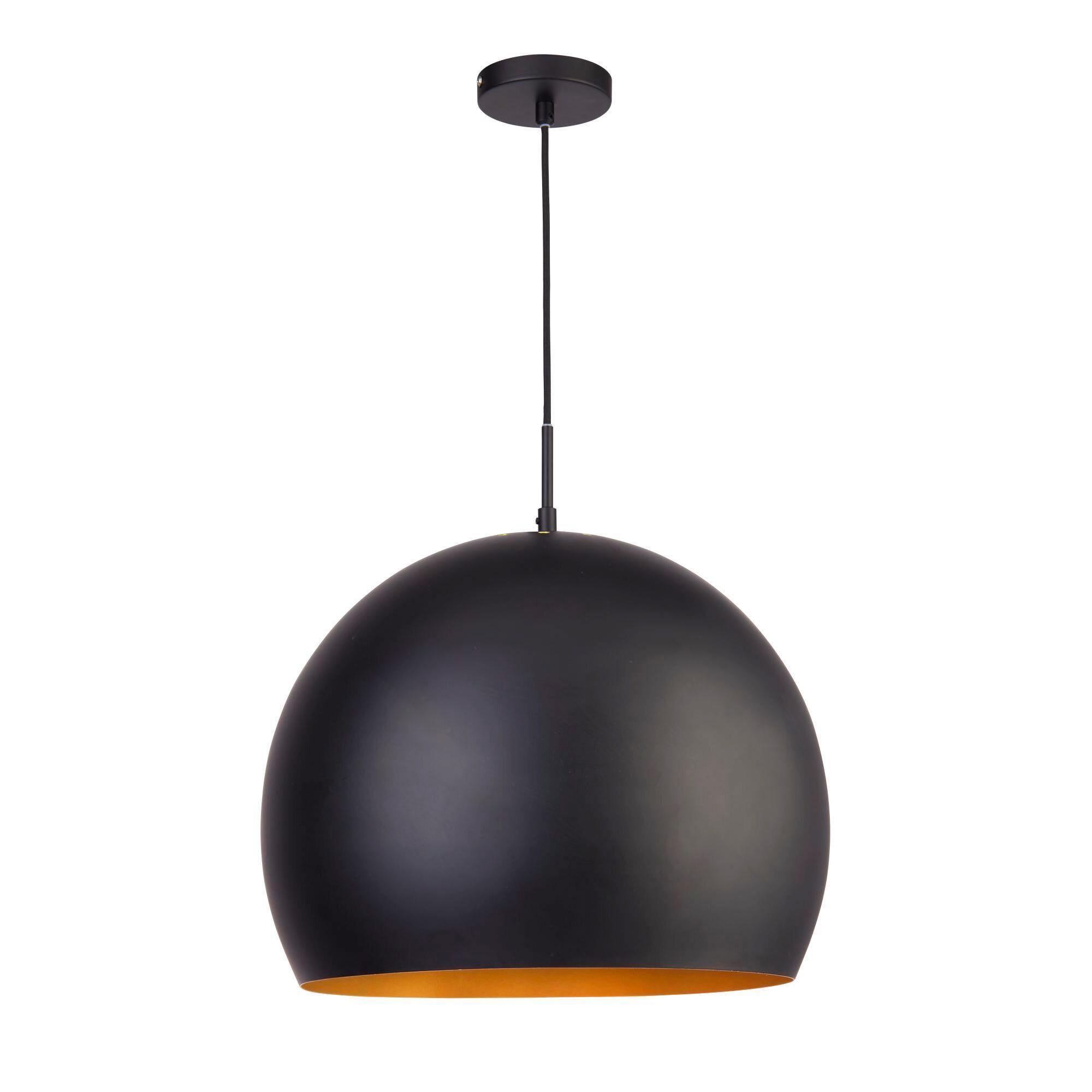 Hängeleuchte Chicago 3039bk - Goldfarben/Schwarz, Basics, Metall (40/165cm)