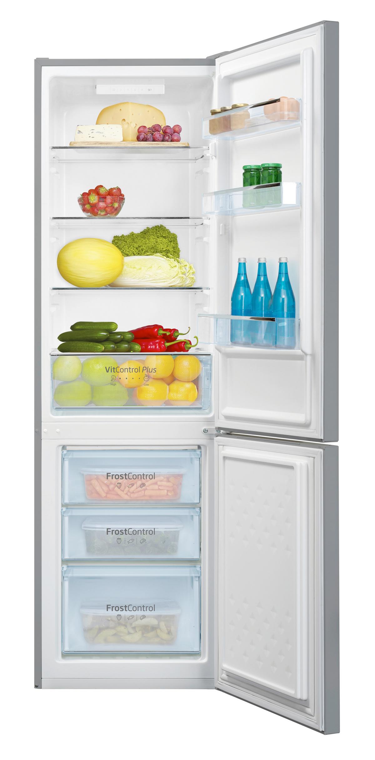 Kühl-Gefrierkombination Silber 187+75 L - Edelstahlfarben (54/176/55cm) - Amica