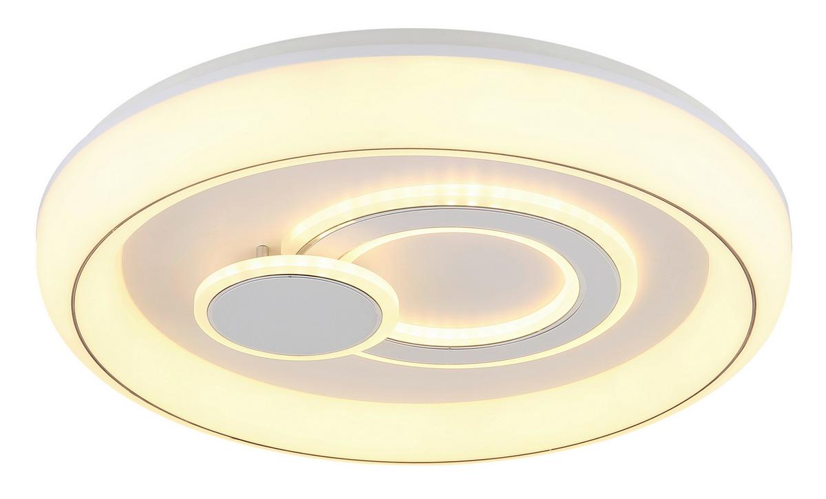 Led-deckenleuchte, Cct, 6024lm Ruiz - Weiß, KONVENTIONELL, Kunststoff/Metall (48/7,5cm) - Globo