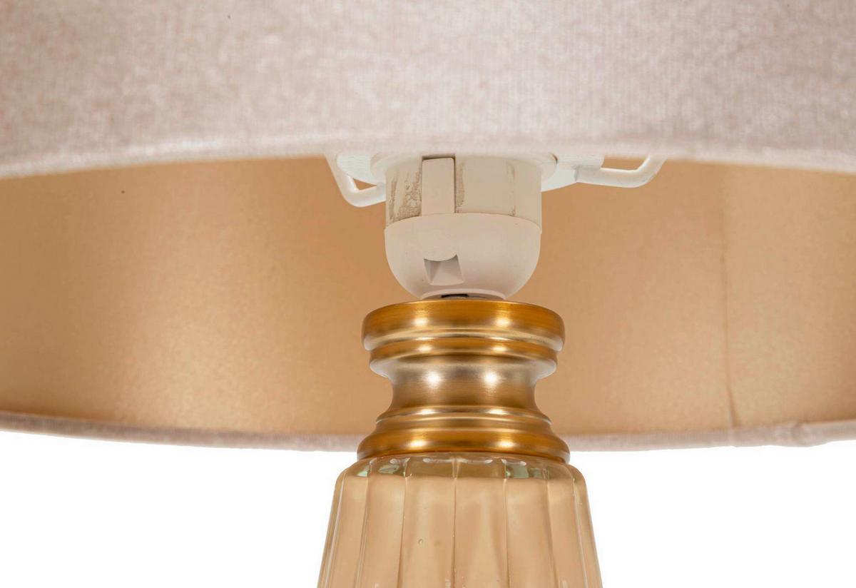 Tischleucht Perly H Perlmutt, Goldfarben B: 36,5cm - Perlmutt/Goldfarben, Basics, Glas/Textil (36.5/68.5/36.5cm)